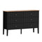 Oikiture 6 Drawer Chest of Drawers Storage Cabinet Farmhouse Black