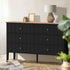 Oikiture 6 Drawer Chest of Drawers Storage Cabinet Farmhouse Black