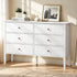 Oikiture 6 Drawer Chest of Drawers Storage Cabinet Farmhouse White