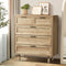 Oikiture 5 Chest of Drawers Dresser Tallboy Natural