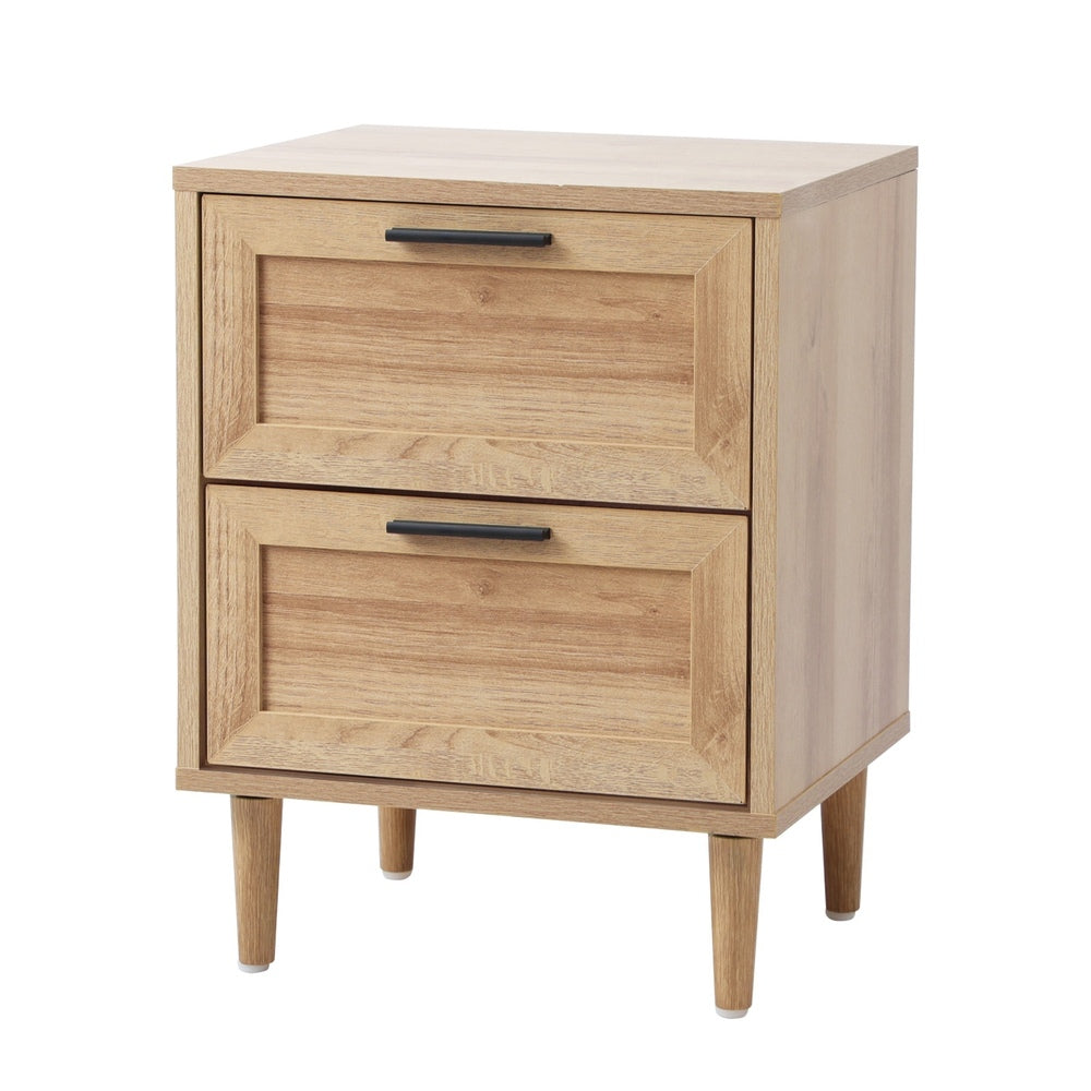 Oikiture 5 Chest of Drawers and 2 Bedside Tables Bedroom Set Natural