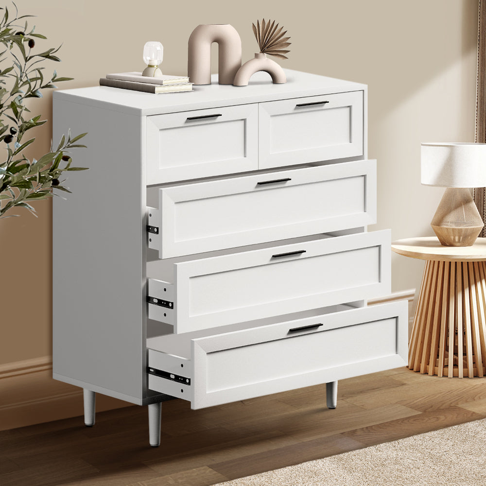 5 Chest of Drawers Dresser Tallboy White