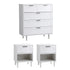 Bedroom Set 5 Chest of Drawers and 2 Bedside Tables White