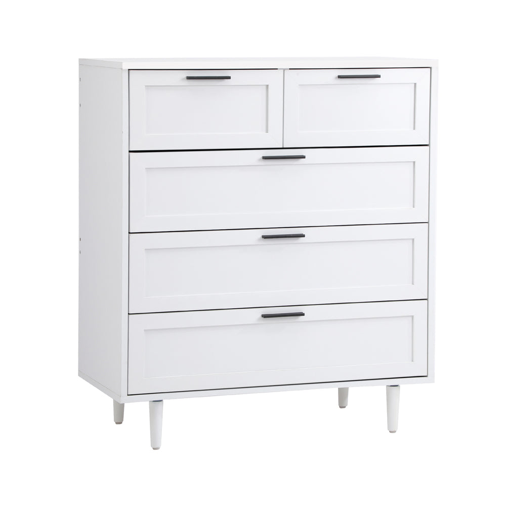 Oikiture Bedroom Set 5 Chest of Drawers and 2 Bedside Tables White