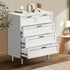 Oikiture Bedroom Set 5 Chest of Drawers and 2 Bedside Tables White