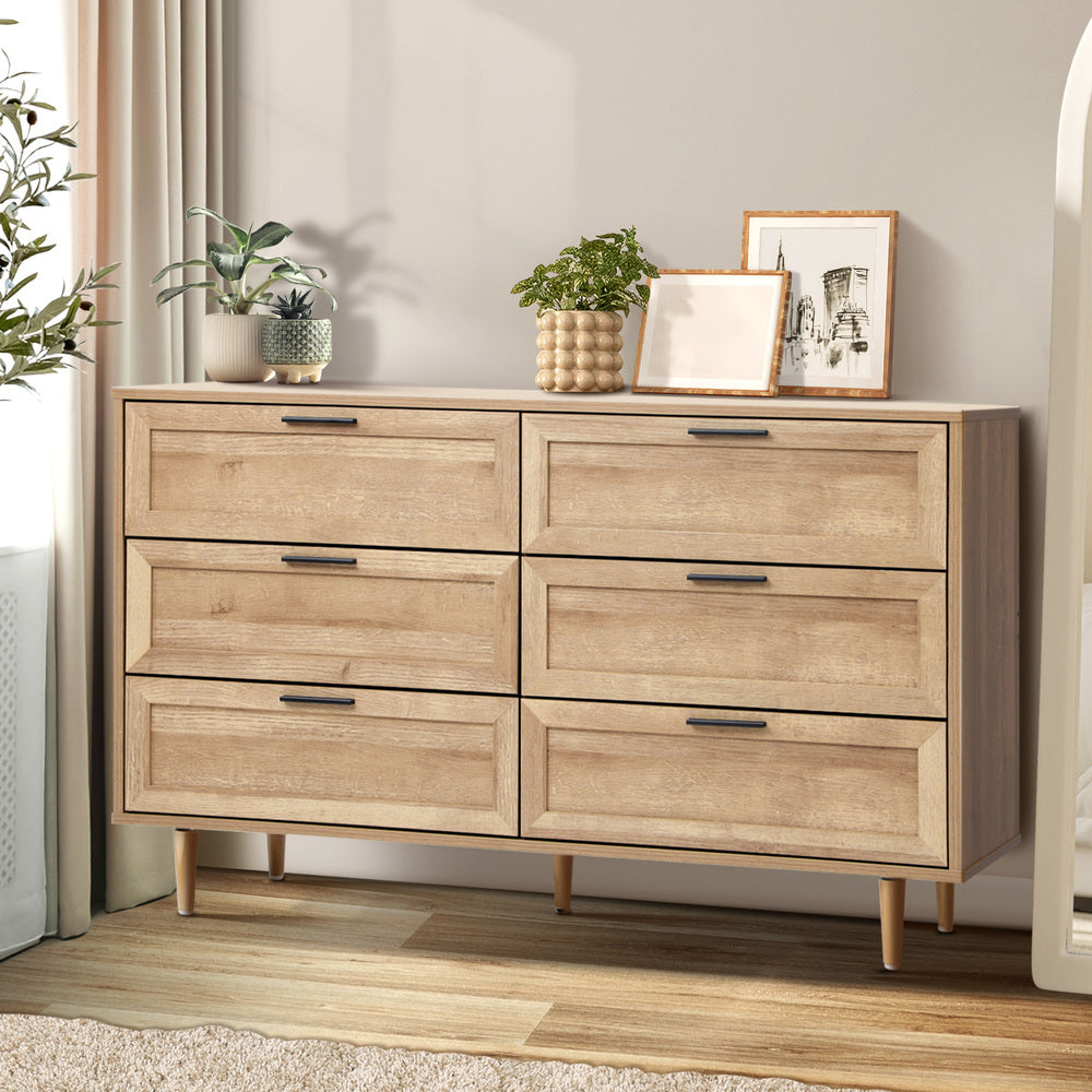 6 Chest of Drawers Dresser Tallboy Natural