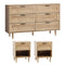 Oikiture 6 Chest of Drawers and 2 Bedside Tables Bedroom Set