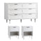 Oikiture Bedroom Set 6 Chest of Drawers and 2 Bedside Tables White