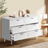 Oikiture Bedroom Set 6 Chest of Drawers and 2 Bedside Tables White