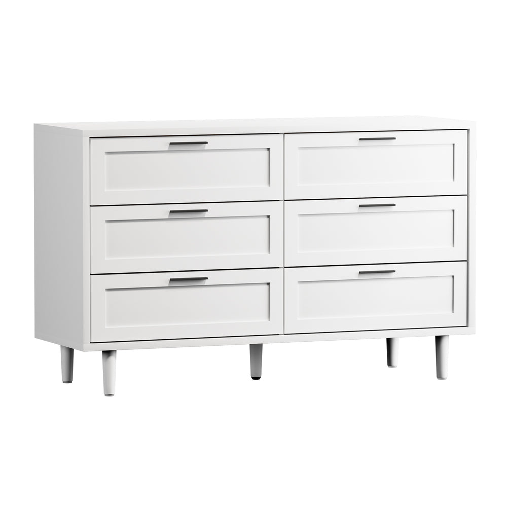 Oikiture 6 Chest of Drawers and 2 Bedside Tables Bedroom Set White