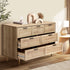 Oikiture 7 Chest of Drawers and 2 Bedside Tables Bedroom Set Natural