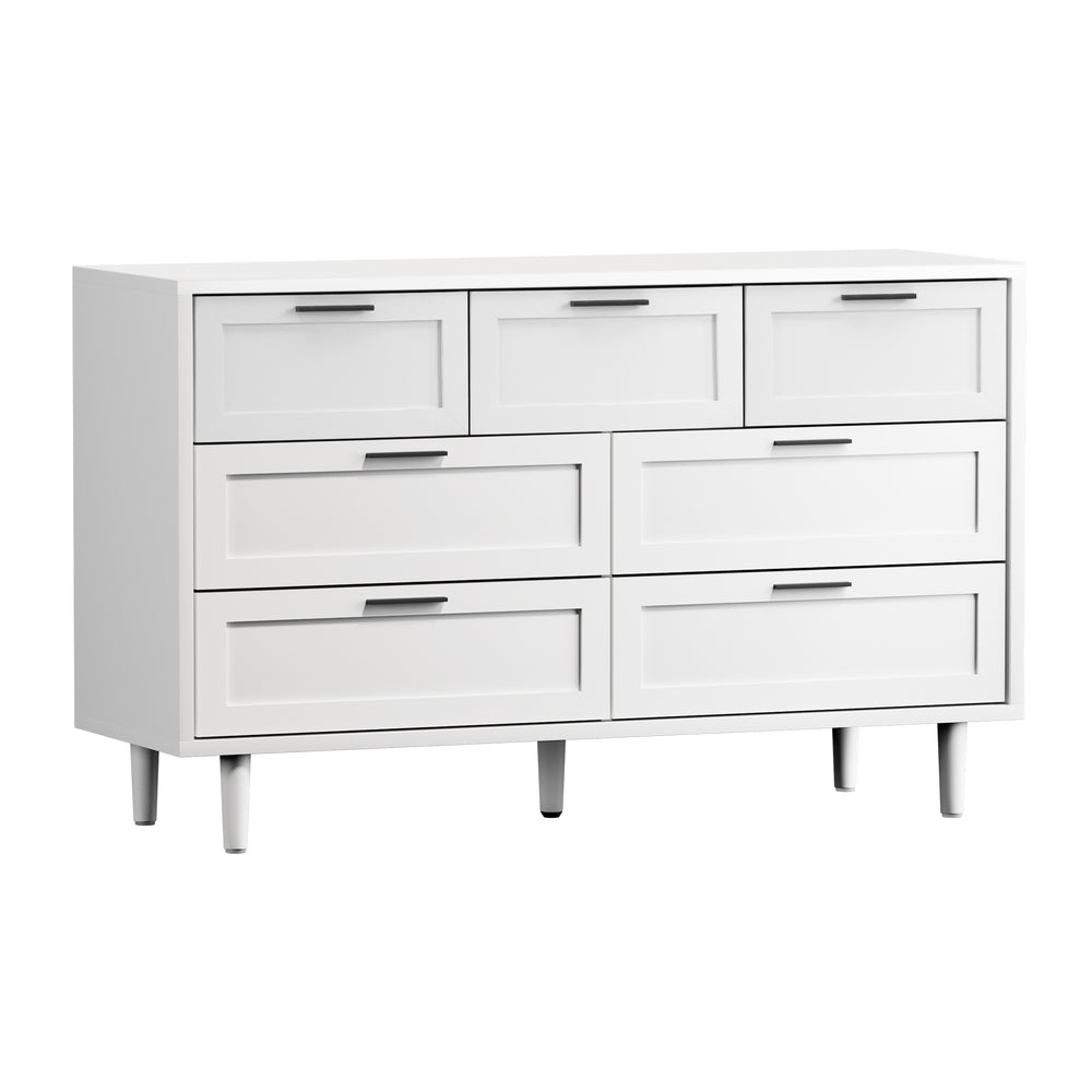 Oikiture Bedroom Set 7 Chest of Drawers and 2 Bedside Tables White