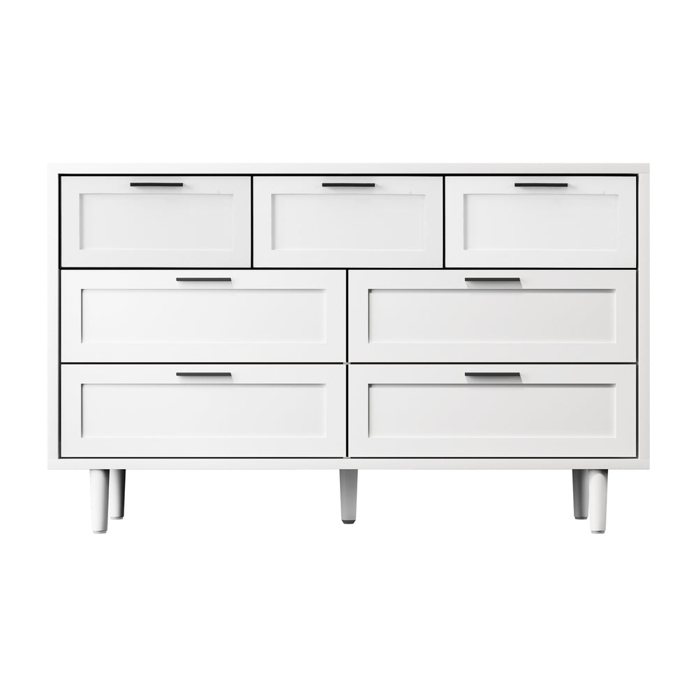 Oikiture Bedroom Set 7 Chest of Drawers and 2 Bedside Tables White