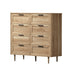 Oikiture 8‑Drawer Chest – Natural, Woodgrain, Sculpted Fronts, 90cm