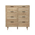 Oikiture 8‑Drawer Chest – Natural, Woodgrain, Sculpted Fronts, 90cm