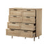 Oikiture 8‑Drawer Chest – Natural, Woodgrain, Sculpted Fronts, 90cm