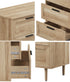 Oikiture 8‑Drawer Chest – Natural, Woodgrain, Sculpted Fronts, 90cm