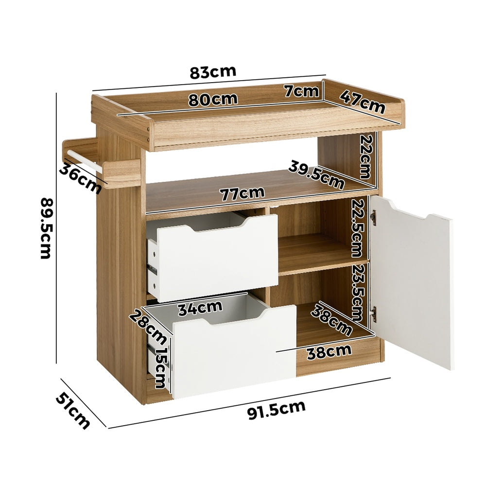Baby Changing Table Nursery Storage Drawers Shelves Cabinet