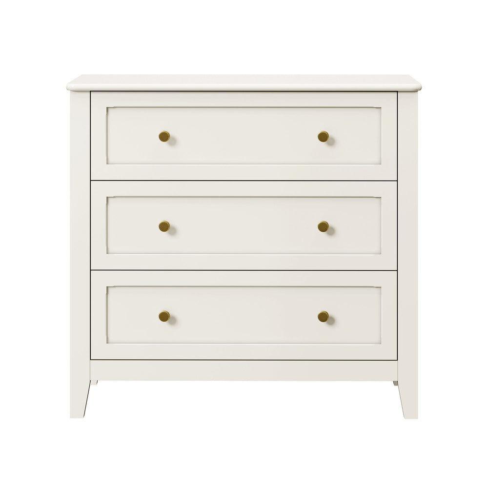 3 Chest Of Drawers Dresser Metal Handle White