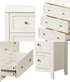 3 Chest Of Drawers Dresser Metal Handle White