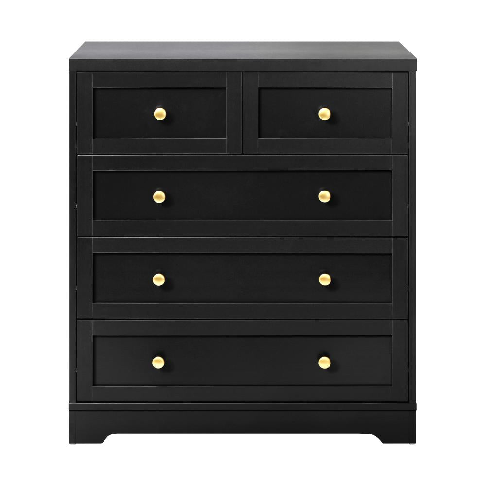 Chest of Drawers with 5 Drawers Black