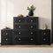 Oikiture 5 Chest of Drawers and 2 Bedside Tables Hamptons Furniture Set