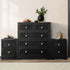 Oikiture 5 Chest of Drawers and 2 Bedside Tables Hamptons Furniture Set