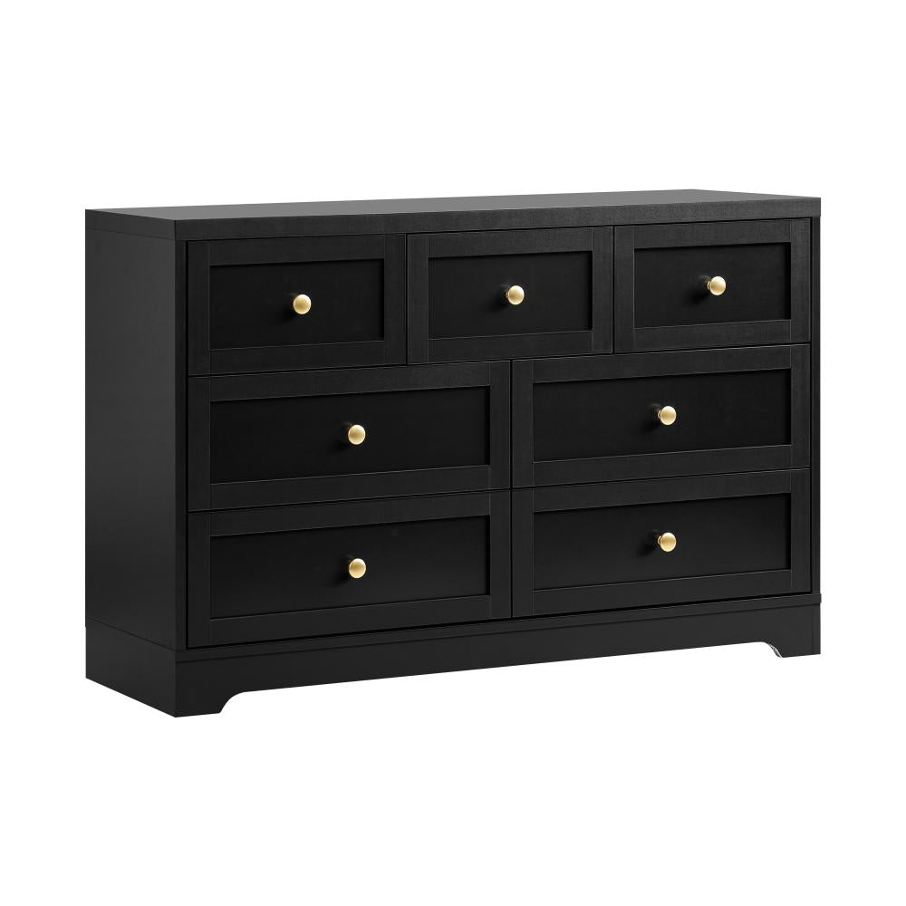 Chest of Drawers with 7 Drawers Black