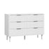 Oikiture 6 Chest of Drawers Dressers Lowboy Stripe White