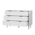 Oikiture 6 Chest of Drawers Dressers Lowboy Stripe White