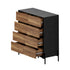 Oikiture 8 Drawer Chest of Drawers Tallboy Handle-Free Storage Walnut Black