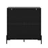 Oikiture 8 Drawer Chest of Drawers Tallboy Handle-Free Storage Walnut Black
