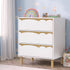 Oikiture Kids 3-Drawer Chest with Handle-Free Cloud-Shaped Fronts, White