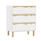 Oikiture Kids 3-Drawer Chest with Handle-Free Cloud-Shaped Fronts, White