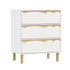 Oikiture Kids 3-Drawer Chest with Handle-Free Cloud-Shaped Fronts, White