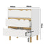 Oikiture Kids 3-Drawer Chest with Handle-Free Cloud-Shaped Fronts, White