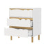 Oikiture Kids 3-Drawer Chest with Handle-Free Cloud-Shaped Fronts, White