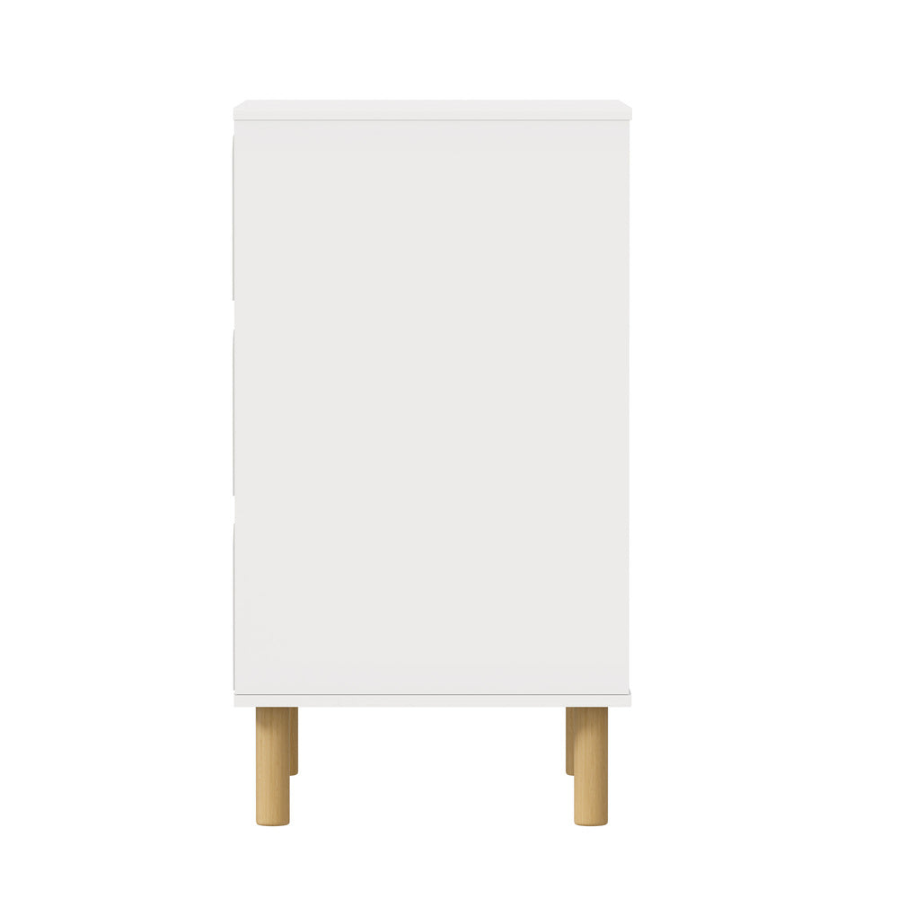 Oikiture Kids 3-Drawer Chest with Handle-Free Cloud-Shaped Fronts, White