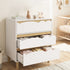 Oikiture Kids 3-Drawer Chest with Handle-Free Cloud-Shaped Fronts, White