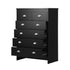 6 Chest of Drawers Tallboy Dresser Black