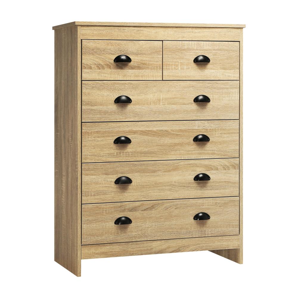 Tallboy Chest of Drawer with 6 Drawers Natural Wood