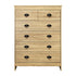 Tallboy Chest of Drawer with 6 Drawers Natural Wood