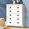 6 Drawer Tallboy Chest of Drawers White Storage Cabinet