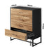 Oikiture 4 Chest of Drawers Tallboy Metal Black