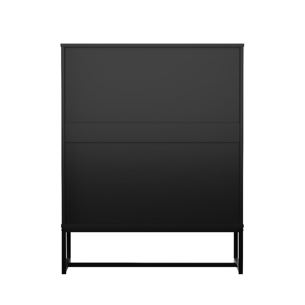 Oikiture 4 Chest of Drawers Tallboy Metal Black