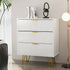 3 Chest of Drawers Gold Handles Dresser Storage Cabinet White