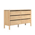Oikiture 6 Chest Of Drawers Dresser Lowboy Handle-Free Natural