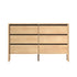 Oikiture 6 Chest Of Drawers Dresser Lowboy Handle-Free Natural