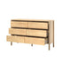 Oikiture 6 Chest Of Drawers Dresser Lowboy Handle-Free Natural