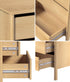 Oikiture 6 Chest Of Drawers Dresser Lowboy Handle-Free Natural